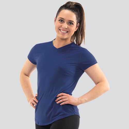 2657TL - Women's Double Dry® V-Neck Tee- Brand Champion