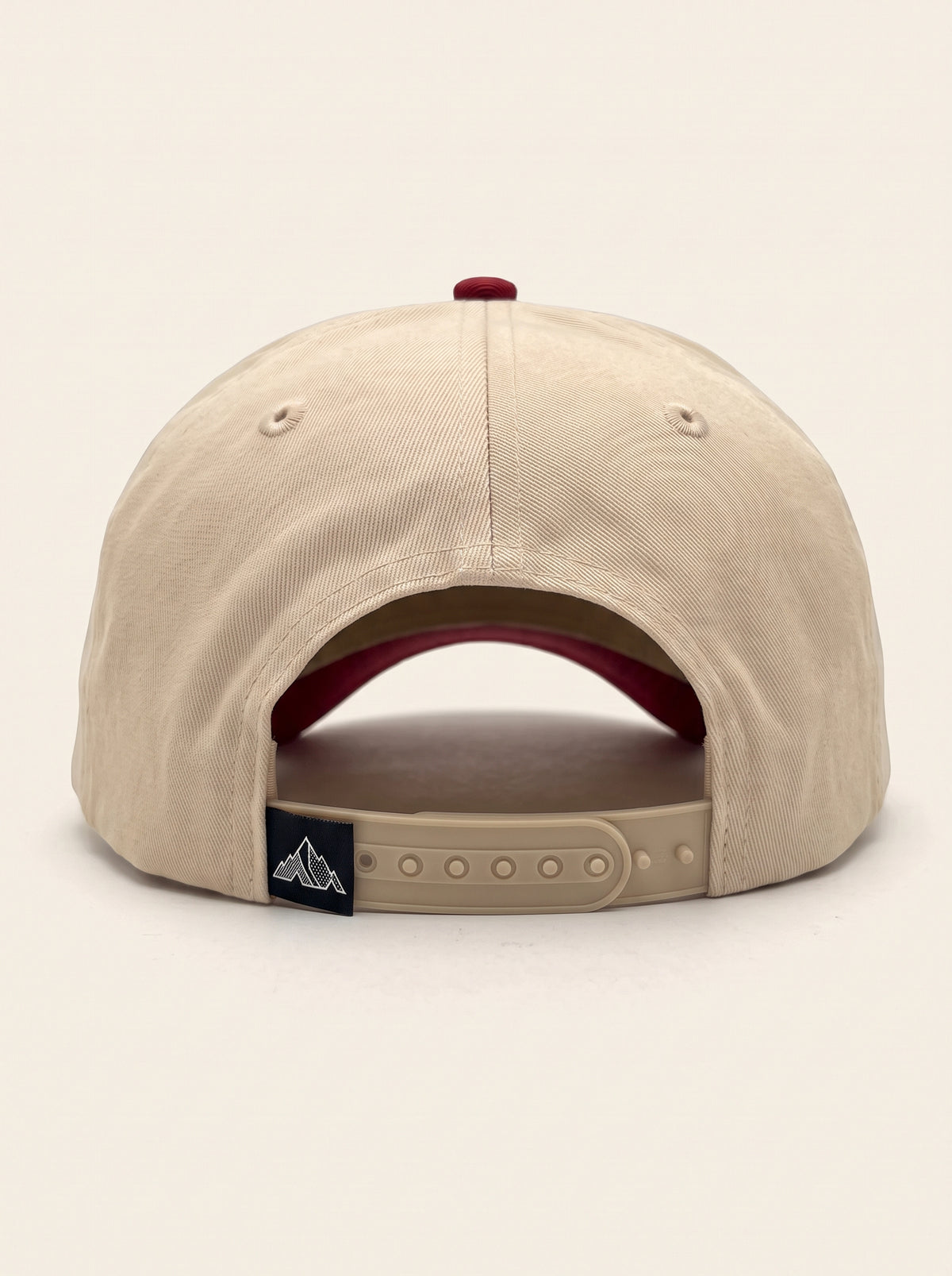 Two Tone Beige-Burgundy  H Beam Baseball Hat