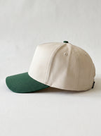 Two Tone Beige-Green H Beam Baseball Hat